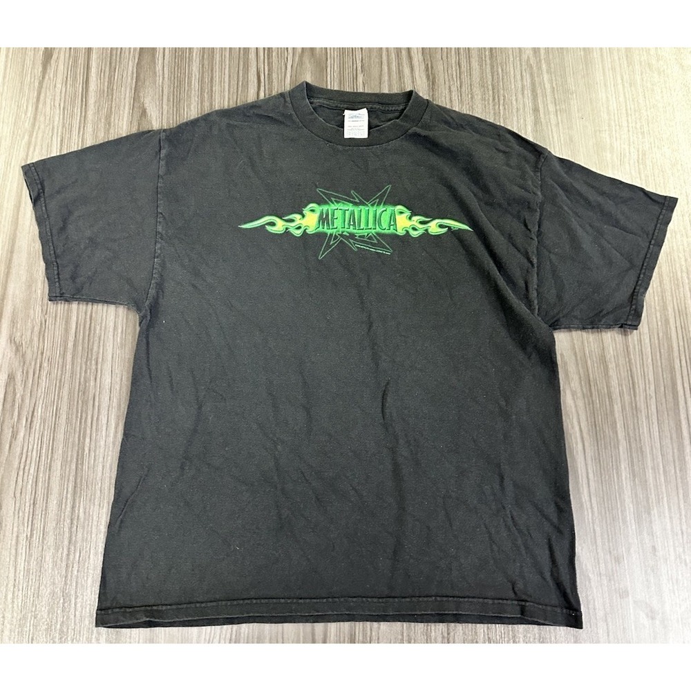 Vintage Metallica 2002 T-Shirt Men XL Black Y2K Double Sided Back Hit Delta Tag